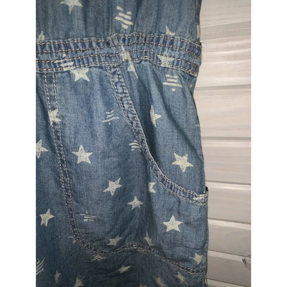 NWT SONOMA Goods For Life Sz MEDIUM Shirt Dress Chambray Denim Stars Pockets - Picture 7 of 12